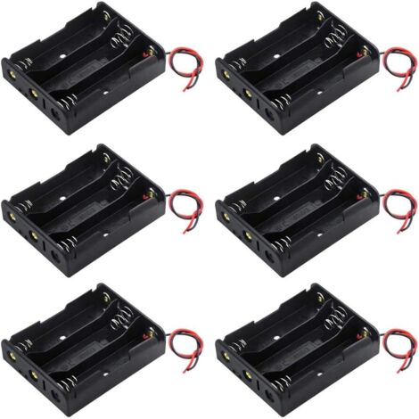 6 Stück 3 x 3.7V 18650 Batteriehalter Gehäuse Kunststoff Akku Aufbewahrungsbox mit Wire Leads(3 Slots) für Einfaches Löten und Anschließen (1/5)