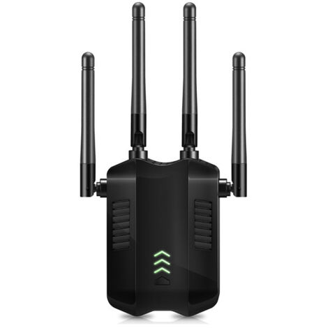 WLAN-Extender – Dualband 2,4G und 5G WLAN-Extender-Booster, 1200 Mbit/s, kabelloser WLAN-Booster, 1 Ethernet-Anschluss und 4 externe Antennen, weißer EU-Stecker (AC16) – eisenhaltig