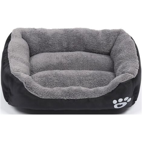 Hunde- und Katzenbett für kleine Rassen, weich, waschbar, Hundeschlafkissen, Korb, Katzensofa, Schwarz, Größe S (1/5)