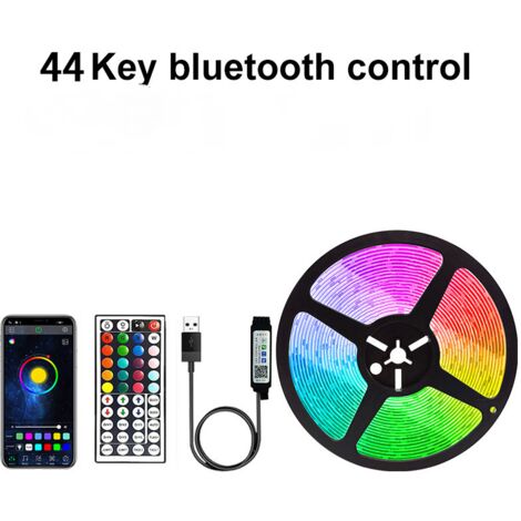 TV-Lichtstreifen, 5 m USB-LED-TV-Streifen für 55-70-Zoll-Fernseher mit Musiksynchronisation/Timer-Fernbedienung und Bluetooth-App-gesteuertem flexiblem RGB-LED-Farbwechsel für die Heimfernsehdekoratio (1/5)