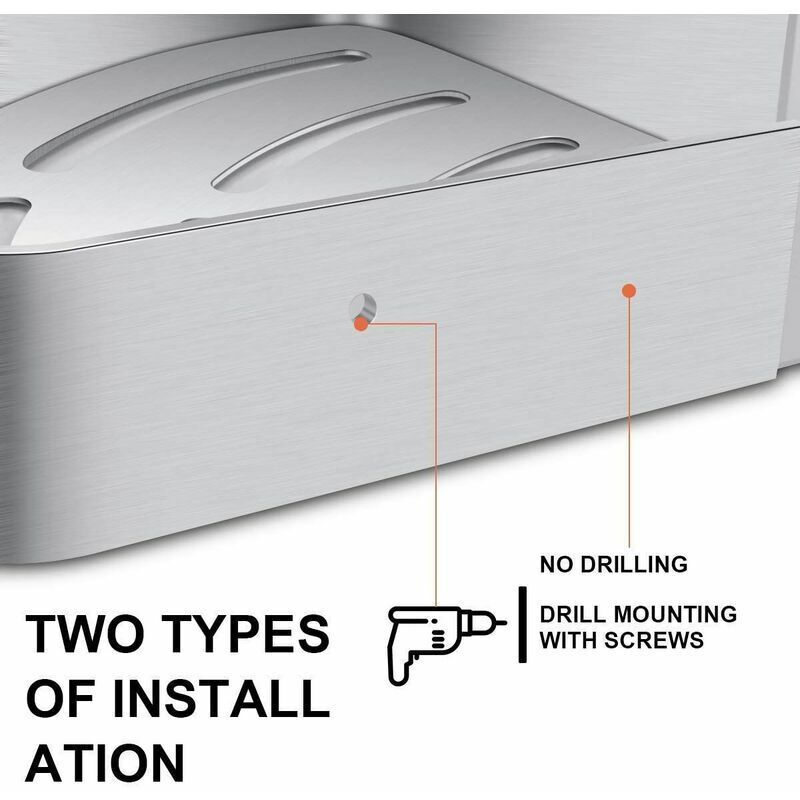 Mensola angolare per doccia senza foratura, mensola nera per bagno