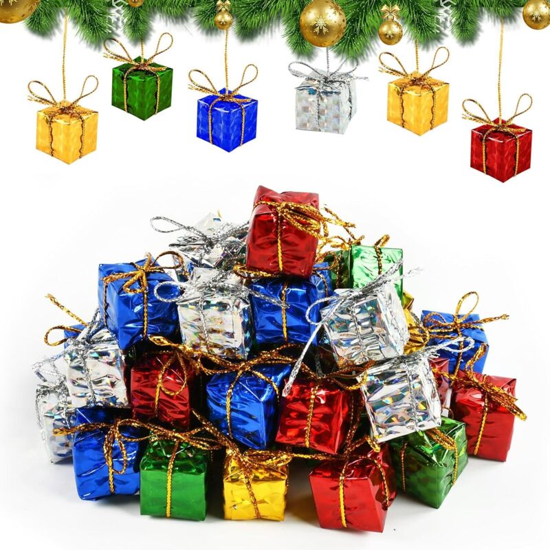 Venda all'ingrosso Mini Scatole regalo in schiuma di Natale Ornamenti Scatole regalo per albero di Natale Pendenti appesi per fornure per decorazioni per feste Navidad  15