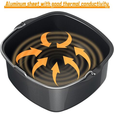 QMAAAYS Set Di Cestelli In Acciaio Inox Per Friggitrice Ad Aria In Rete Antiaderente Per Forno Da Forno Per Cuocere Pollo Croccante Utensile Da Cucina (acciaio Inossidabile - Foto 6