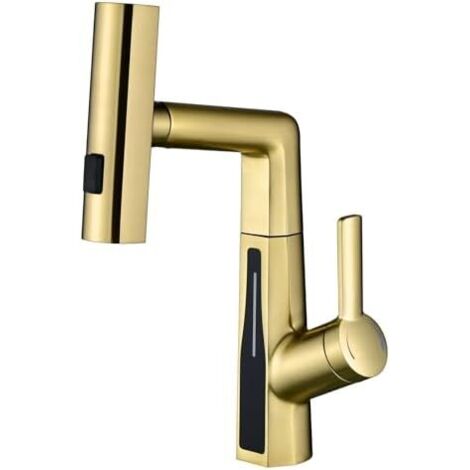 Rubinetto per bagno con display a LED della temperatura, design estraibile, rubinetti per lavabo del bagno Re (1/5)