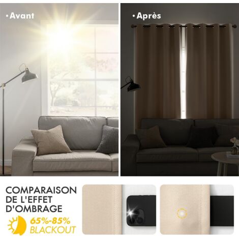 Tenda ROOM99 Aura Oscurante Con Occhielli | 180x250 Cm | Colore Ecru Per Soggiorno E Camera Da Letto