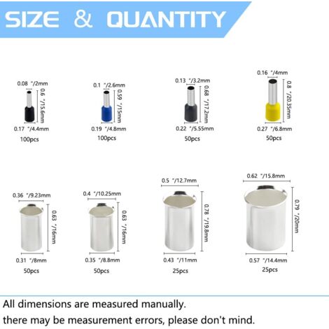 Capicorda Per Cavi Elettrici 20 Tappi Terminali A Campana Con Clip A Levetta, Per Cavi Fai-da-te, Multicolore Chiave Candela 16 Mm