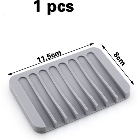 Portasapone In Silicone Con Scarico – 2 Pezzi, Autosvuotante, Nero, Per Bagno E Cucina 11.5x8cm