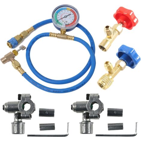 Kit di ricarica gas R134A generico  Kit di ricarica R134a pronto all'uso  Accessori per auto per la ricerca perdite, la ricarica, il raffreddamento, il recupero, i veicoli freddi, i camion