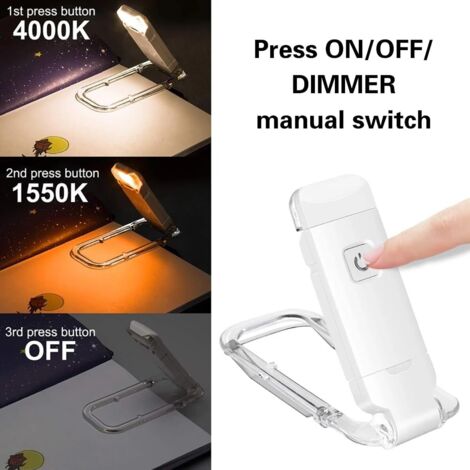 Lampada da lettura a LED, lampada da lettura a 3 colori, lampada da lettura, lampada da lettura per leggere a letto, lampada da scrivania flessibile, perfetta per la lettura, lampada da lettura a LED, (1/4)
