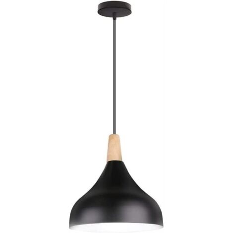 Lampadario a sospensione E27 per isola cucina, mini magazzino, stile fattoria, creativo, originale, moderno, in legno, lampadario decorativo, plafoniera. (1/5)
