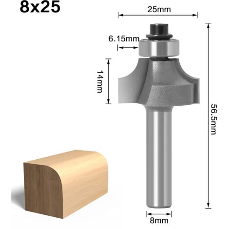 Set Di 4 Frese Per Legno Gambo 8mm, Punte Per Legno Metallo, Fresatura Con Cuscinetto, Strumenti Per La Lavorazione Del Legno Per Tagliare Il Legno (4 - Foto 5
