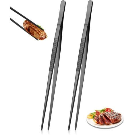 pinze da cucina lunghe in acciaio inossidabile, pratiche pinze da cucina, pinze da cucina da 12" con punte seghettate di precisione, per cucinare, frutti di mare e barbecue, utensili da cucina