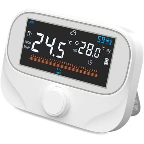 Termostato ambiente programmabile, fasce orarie programmabili, tre modalità, termostato per caldaia a parete (WiTH3), lente bianca (Wi-Fi non incluso)
