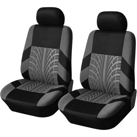 2 coprisedili universali per auto, coprisedili in tessuto di policotone impermeabile, accessori interni, per anteriore e posteriore, per quasi tutte le auto (grigio)
