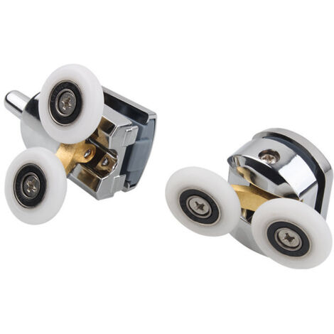 4 rulli per porta doccia, rulli doppi di ricambio, per vetro fai da te da 4-6 mm, diametro 23 mm (1/5)