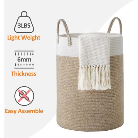 HOMCOM Cesto Portabiancheria da 88L Portatile e Pieghevole con Manici, Cesto Biancheria in Cotone Naturale, 56x35.5 cm, Nero