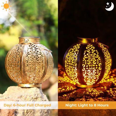Bonsery Lanterna Solare 2 Pezzi Da Esterno - 2 In 1 Con Pico A Terra, Impermeabile IP65, Decorazione Giardino - 2
