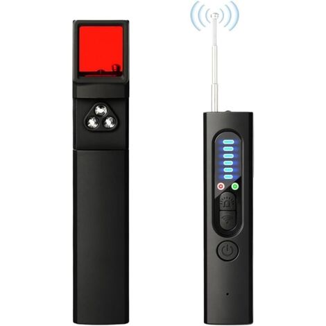 Rilevatore di telecamere nascoste 4 in 1 - Rilevatore di microspie, rilevatore RF wireless, localizzatore GPS, anti-spia, 5 livelli di sensibilità per ufficio, hotel, casa, allarme di sicurezza