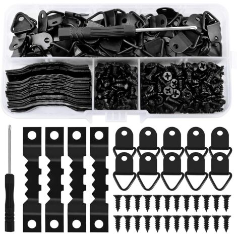 Ganci per appendere quadri da 40 pezzi, ganci per cornici, kit per appendere quadri ad anello, kit per appendere quadri ad anello in metallo (nero) | Leroy Merlin