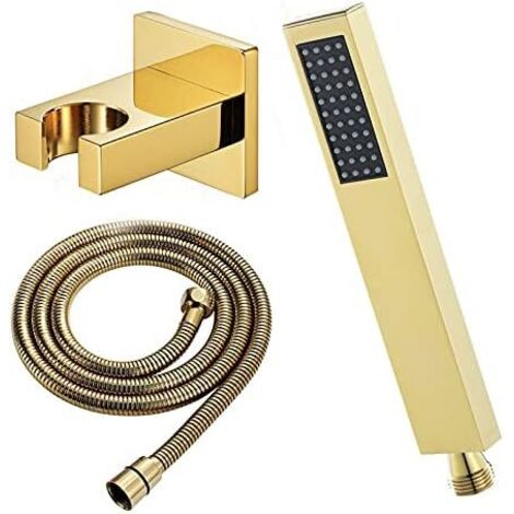 Soffione doccia portatile, soffione doccia portatile ad alta pressione in ottone massiccio dorato con tubo flessibile estensibile in acciaio inossidabile da 59" e (1/5)