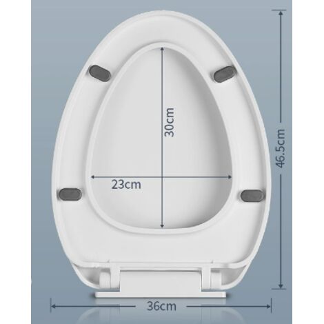 Sedile WC a chiusura lenta in PP, design silenzioso, tocco morbido, stile classico, sedile WC a chiusura ammortizzata per WC di casa