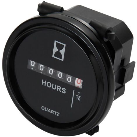 Contaore al quarzo rotondo da 8 V a 80 V CC, contaore meccanico, impermeabile per motori di barche, tosaerba, trattori, escavatori, UTV, golf cart