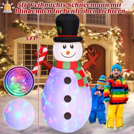 Pupazzo Di Neve Gonfiabile Natalizio 1,2m Con LED – Decorazione Da Esterno/Interno Con Ventola Inclusa - 2