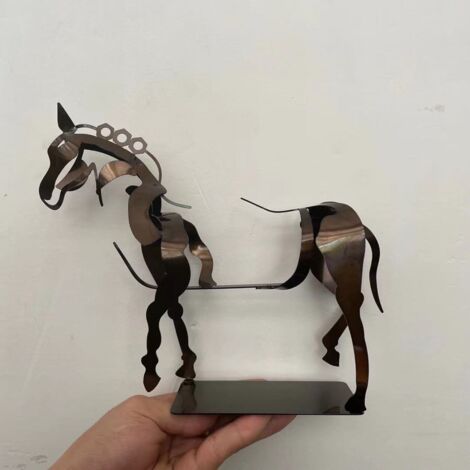 Statua di cavallo, scultura di cavallo cavo, decorazione di statue di cavalli d'epoca con significato di successo, decorazione per soggiorno, libreria (1/5)