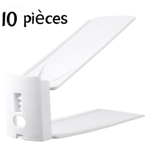 10 pezzi Scarpiera regolabile, impila scarpe, organizer per scarpe, portascarpe salvaspazio (bianco) (1/5)