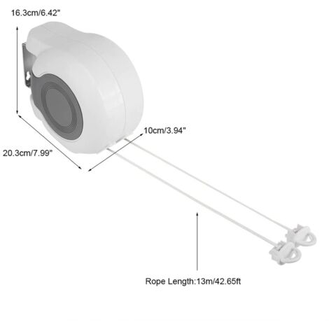 Stendibiancheria Retrattile, Stendibiancheria Portatile Da Campeggio Da 8 M Stendibiancheria Da Esterno Con Anello Di Fissaggio Stabile Clip Per Campeggio Interno Ed Esterno 90962210