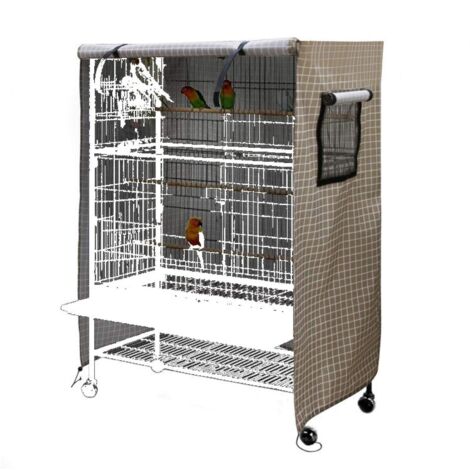 Copertura per gabbia per uccelli, copertura protettiva per gabbia per pappagalli, con 2 finestre in rete e coulisse, plaid Oxford 210D 97 60 130 cm