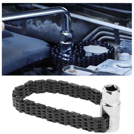 Chiave a catena per filtro olio, chiave a catena per filtro olio per riparazione filtri olio auto, catena filtro regolabile per riparazione auto, strumento di riparazione meccanico auto (1/5)
