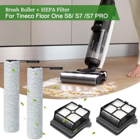 Spazzola a rullo di ricambio + filtro per aspirapolvere Tineco Floor One S7 /S7 Pro /S6, set di accessori 2 rulli spazzola + 2 filtri (1/4)