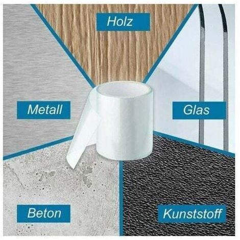 Nastro adesivo subacqueo, nastro sigillante, nastro di riparazione per piscina, tenda, telone, grondaia, gommone, colla acrilica (10 cm x 150 cm, bianco) (1/5)