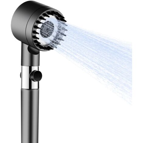 Filtro per soffione doccia ad alta pressione, soffione doccia, cartuccia per massaggio in silicone addensato a tre velocità, interruttore a un pulsante, impermeabilizzazione (ferrosa) (1/5)