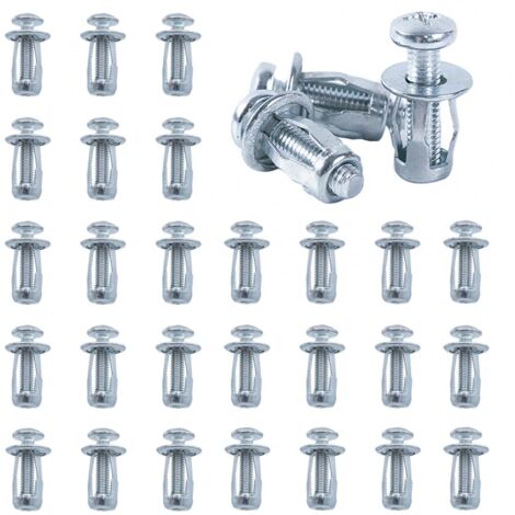 Confezione da 20 tasselli metallici cavi M8 x 30 - Dado a petalo - Vite di espansione - Tasselli metallici - Tasselli di espansione - Tasselli metallici per pareti sottili, porte cave, lamiera