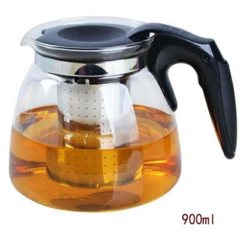 Teiera in vetro da 900 ml con infusore per tè, teiera in vetro, teiera con infusore, per bustine di tè sfuse, caffè (1/5)