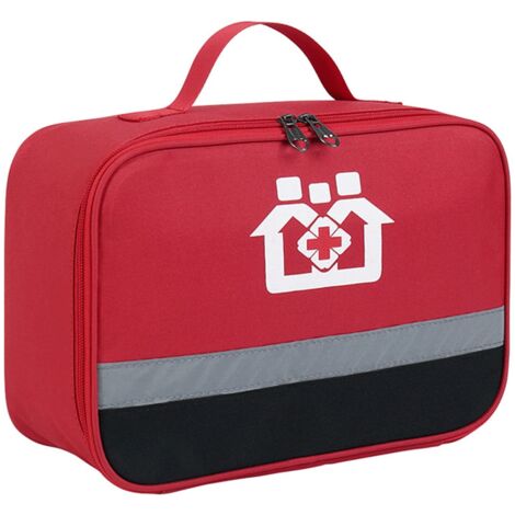 Kit di pronto soccorso vuoto, borsa porta medicinali, mini kit di pronto soccorso portatile impermeabile per situazioni di emergenza a casa, in auto, in escursionismo (rosso M)