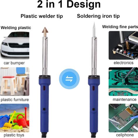 Saldatrice Di Plastica 50W Saldatore Pistola Riparazione Kit Di Riparazione Paraurti Auto Cucitrice 200 Pezzi 90479797