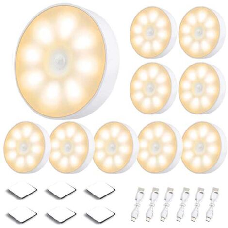 Lampada da parete a LED con sensore di movimento wireless per interni, luce notturna decorativa con sensore di ricarica USB magnetico (confezione da 10) (1/5)