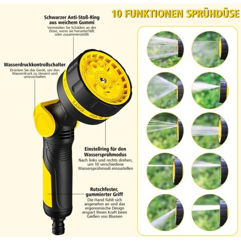 KETTOYA Tubo da Giardino Estensibile 15M 50FT, Tubo da Giardino Tubo Acqua Giardino Flessibile Tubo Irrigazione Estensibile con 10 Funzioni di Spruzzo per Irrigazione del Giardino Lavaggio Auto