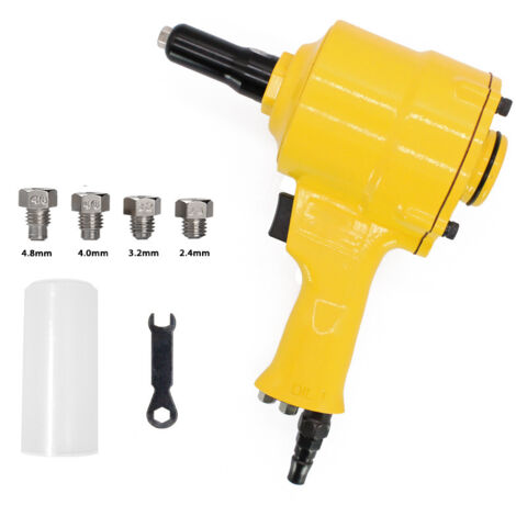 Pistola per rivetti pneumatica di livello industriale, pistola per rivetti a doppia ganascia, utensile pneumatico portatile e durevole, rivetto universale a estrazione rapida
