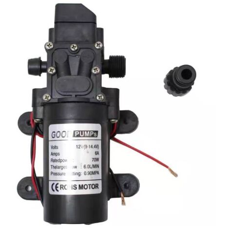 DC 12V Pompa acqua a membrana ad alta pressione Pompa elettrica autoadescante per pulizia caravan, lavaggio e irrigazione giardino