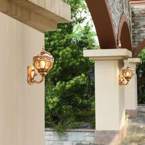 Vetrineinrete Lanterna Da Parete Bianca Stile Retrò – E27 IP44 – Per Giardino, Terrazzo, Facciate E Ingresso