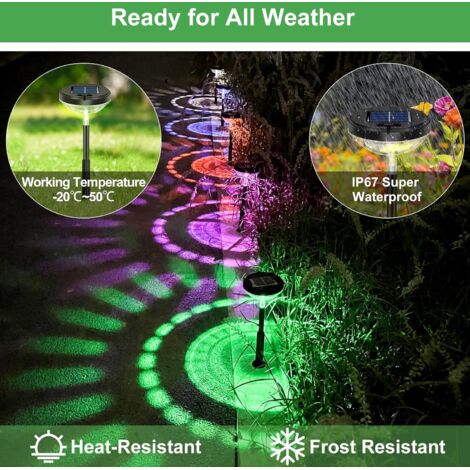 Set di 4 luci a LED a energia solare in vetro per pavimentazione vialetto, illuminazione a energia solare, luci per esterni, per giardino, balcone e terrazzo (bianco