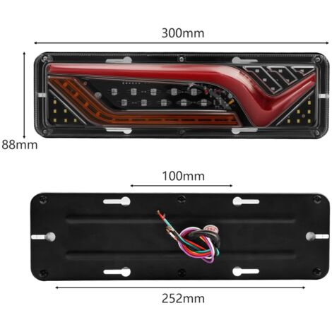 2 pezzi 12V-24V LED Fanale posteriore per camion Luci posteriori Indicatore di direzione Freno Retromarcia Lampada di segnalazione Rimorchio Camion Autobus Camper Caravan RV Trattore