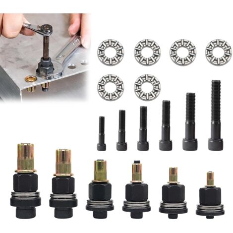 NZZVNZ 66 Pezzi Inserto Filettato Rivettatrice Manuale di Teste Set, M3 M4  M5 M6 M8 M10 Rivettatrice per Inserti Filettati, Rivetti Filettati Nero, Set di Testine per Rivetti Manuali