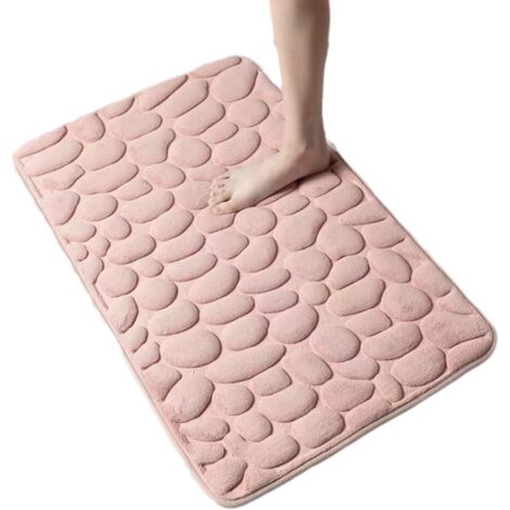 Tappetino da bagno in memory foam, tappetino da bagno assorbente, tappetino da bagno morbido lavabile in lavatrice, per doccia, 40 x 60 cm, rosa (1/5)
