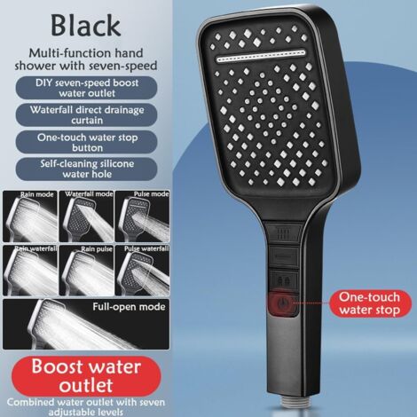 Soffione Doccia Portatile Quadrato In Acciaio Inox 304 – Alta Pressione Con Ugelli Silicone