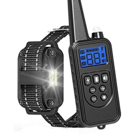 Collare di addestramento per cani, collare antiurto per cani con telecomando per cani di piccola, media e grande taglia, collare elettronico impermeabile per cani con 4 modalità di addestramento e luc
